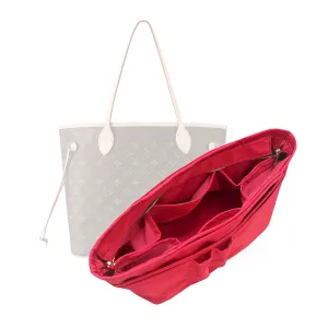Waterproof Nylon Purse Organizer for Neverfull MM with zipper, Lv Neverfull Bag Organizer MM Nylon, Neverfull GM Insert Handmade Snug Sturdy Gold Zipper (For Neverfull MM, Red)