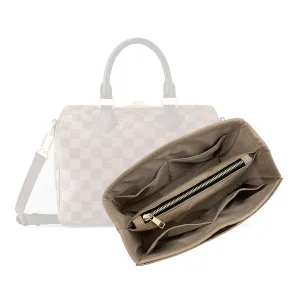 Waterproof Nylon Speedy 25 Purse Organizer, Lv Speedy 30 Purse Organizer and Shaper, Speedy 20 Organizer Insert Nylon, Handmade Snug Sturdy Gold Zipper (For Speedy 35, Brown)