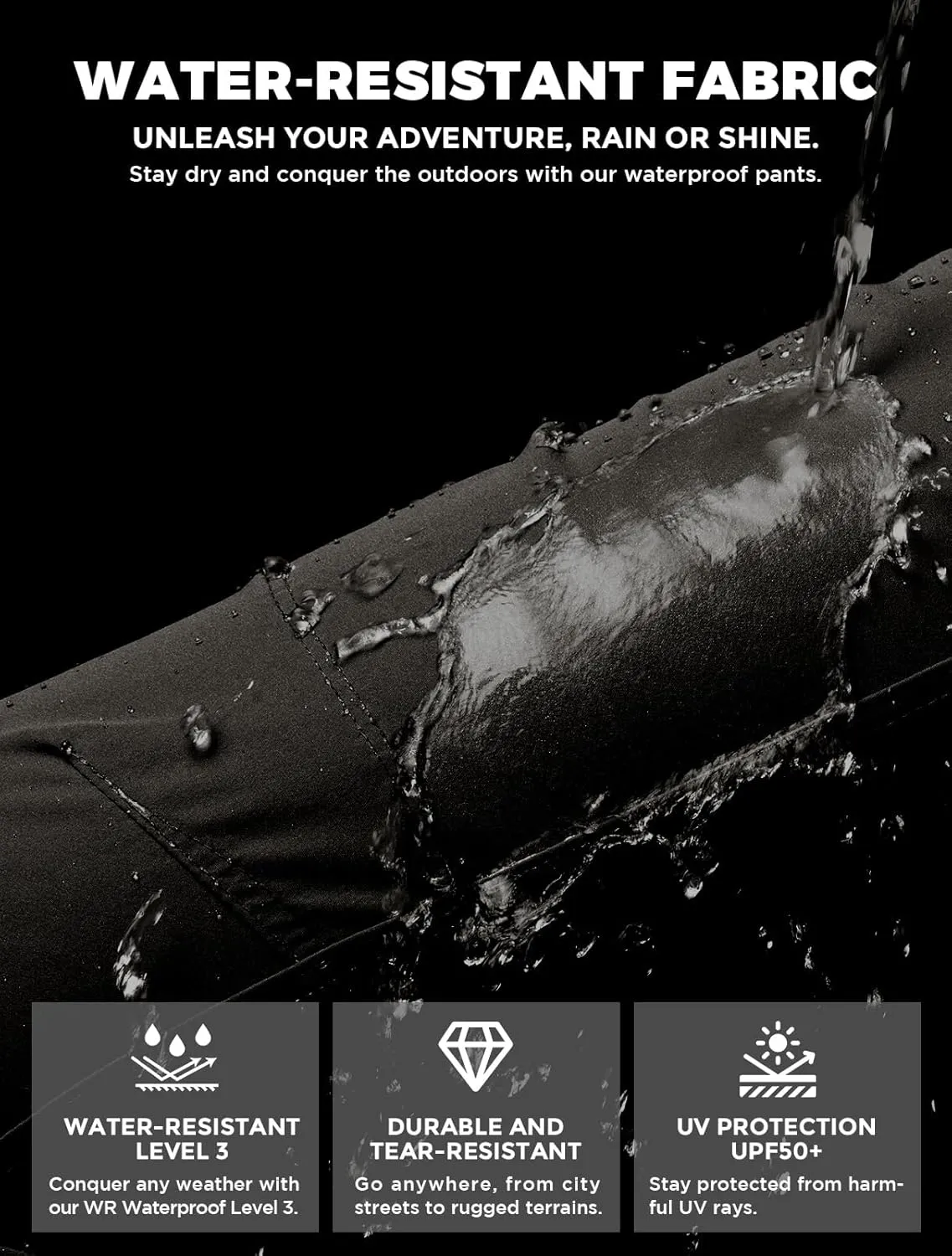 Wespornow Men's-Hiking-Pants Lightweight Water Resistant Quick Dry Outdoor Pants for Fishing Travel Camping