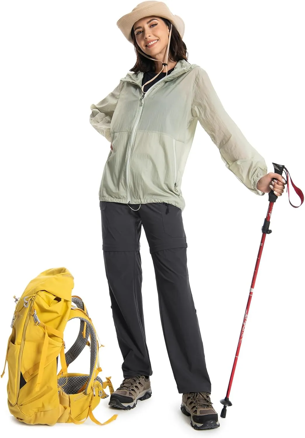 Wespornow Women's-Hiking-Pants Convertible-Zip-Off-Quick-Dry-Pants for Cargo, Camping, Travel, Outdoor, Fishing, Safari