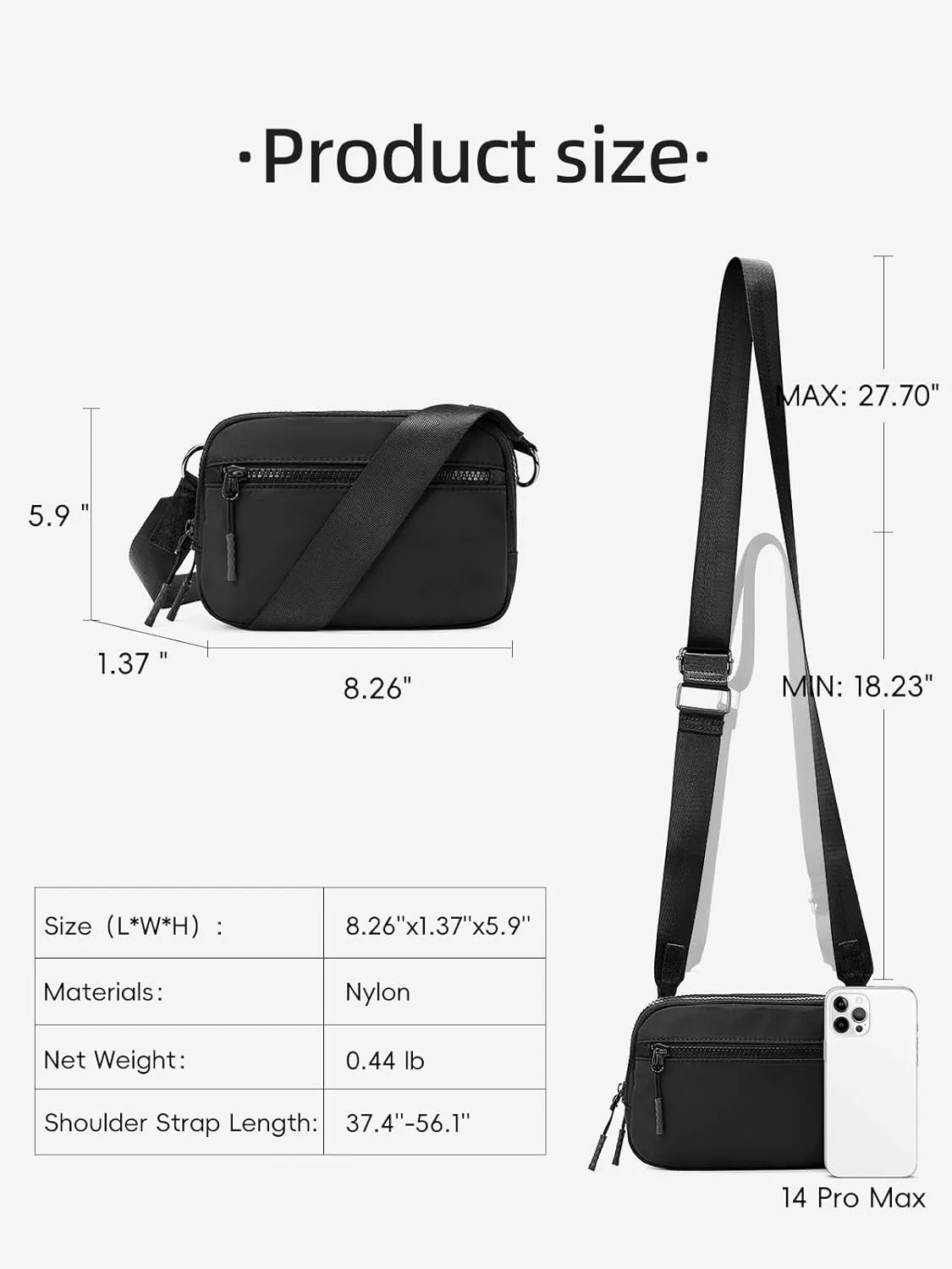 WESTBRONCO Small Crossbody Bags for Women Nylon with Adjustable Strap, Mini Crossbody Purse, Shoulder Bag Traveling Workout