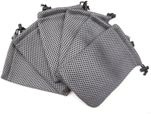 Wholesale Nylon Mesh Drawstring Bag Pouches for Mini Stuff Cellphone Mp3 9x14cm (Grey 20 Packs)