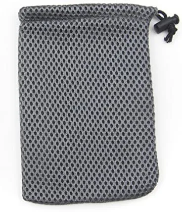 Wholesale Nylon Mesh Drawstring Bag Pouches for Mini Stuff Cellphone Mp3 9x14cm (Grey 50 Packs)