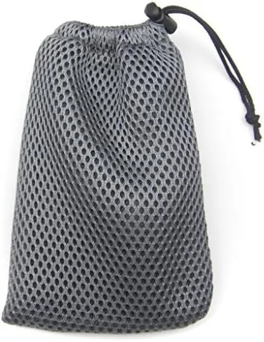 Wholesale Nylon Mesh Drawstring Bag Pouches for Mini Stuff Cellphone Mp3 9x14cm (Grey 50 Packs)