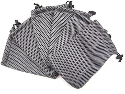 Wholesale Nylon Mesh Drawstring Bag Pouches for Mini Stuff Cellphone Mp3 9x14cm (Grey 50 Packs)
