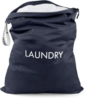 WiseBoy Laundry Bag, 23.6x35 inch Oversized Laundry Bags, Travel Laundry Bag Dirty Clothes Organizer, Nylon Wet Dry Storage Bag for College Dorm, Camping, Caravan, Navy Blue