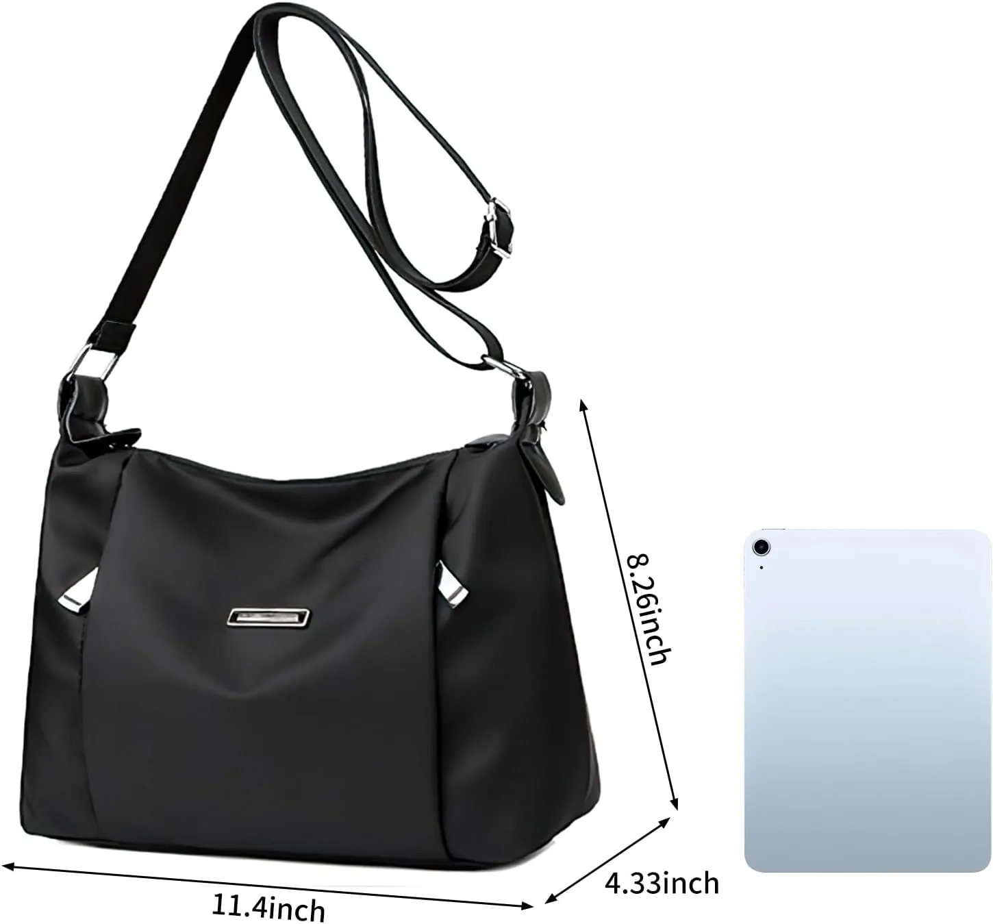 WITERY Shoulder Bag for Women - Lightweight Oxford Multi-Pocket Crossboby Purse Bags Zipper Handbag with Adjustable Strap