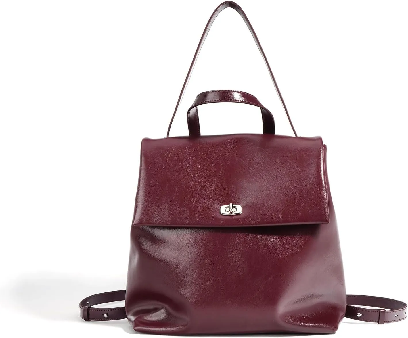 with Handle Large-Capacity Custom Genuine Leather Lady's Fashion Minimalist Niche Design Double Shoulder Bag