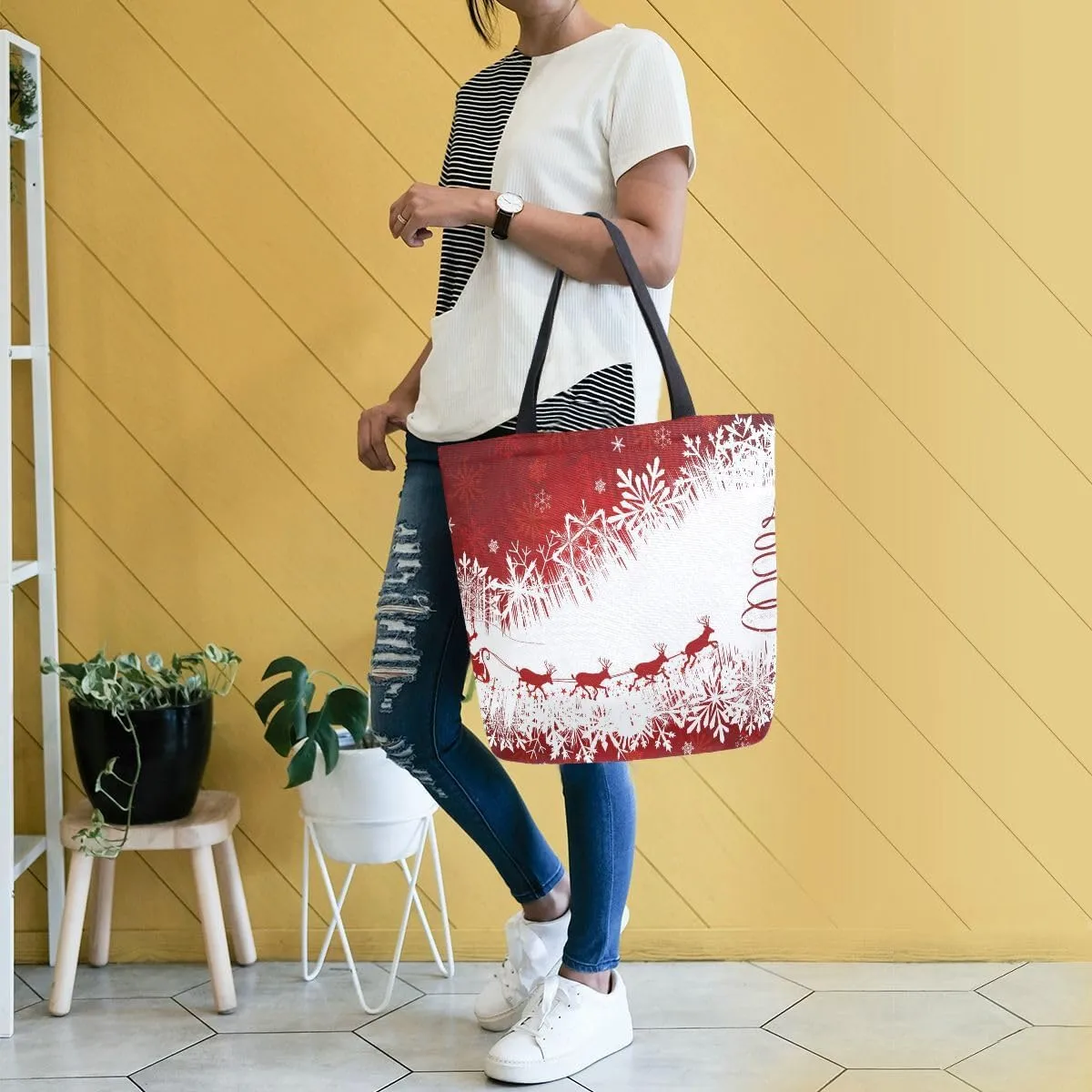 Woman Tote Bag Rainbow Fist Pride Shoulder Handbag for Work Travel Business Beach Shopping