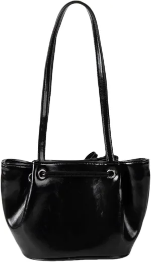 Women Bow-Adorned Large Capacity Underarm Bag, Fashion PU Leather Bucket Shoulder Bag, Minimalist Handbag