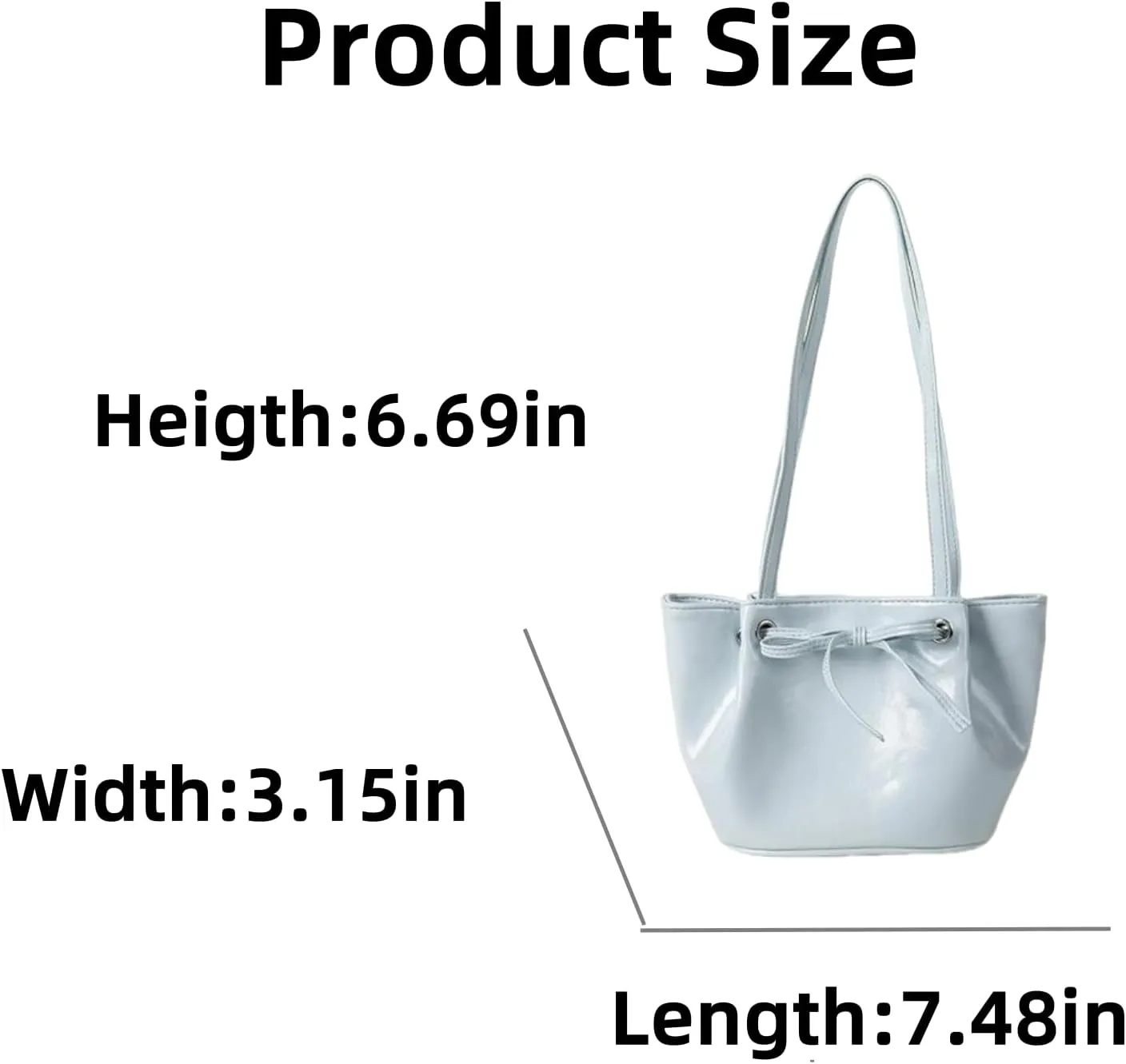 Women Bow-Adorned Large Capacity Underarm Bag, Fashion PU Leather Bucket Shoulder Bag, Minimalist Handbag