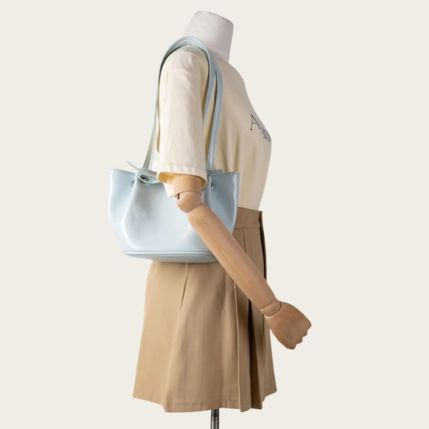 Women Bow-Adorned Large Capacity Underarm Bag, Fashion PU Leather Bucket Shoulder Bag, Minimalist Handbag