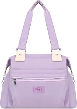 Women Nylon Handbag Waterproof Shoulder Bag Multi Pockets Top Handle Large Capacity Tote