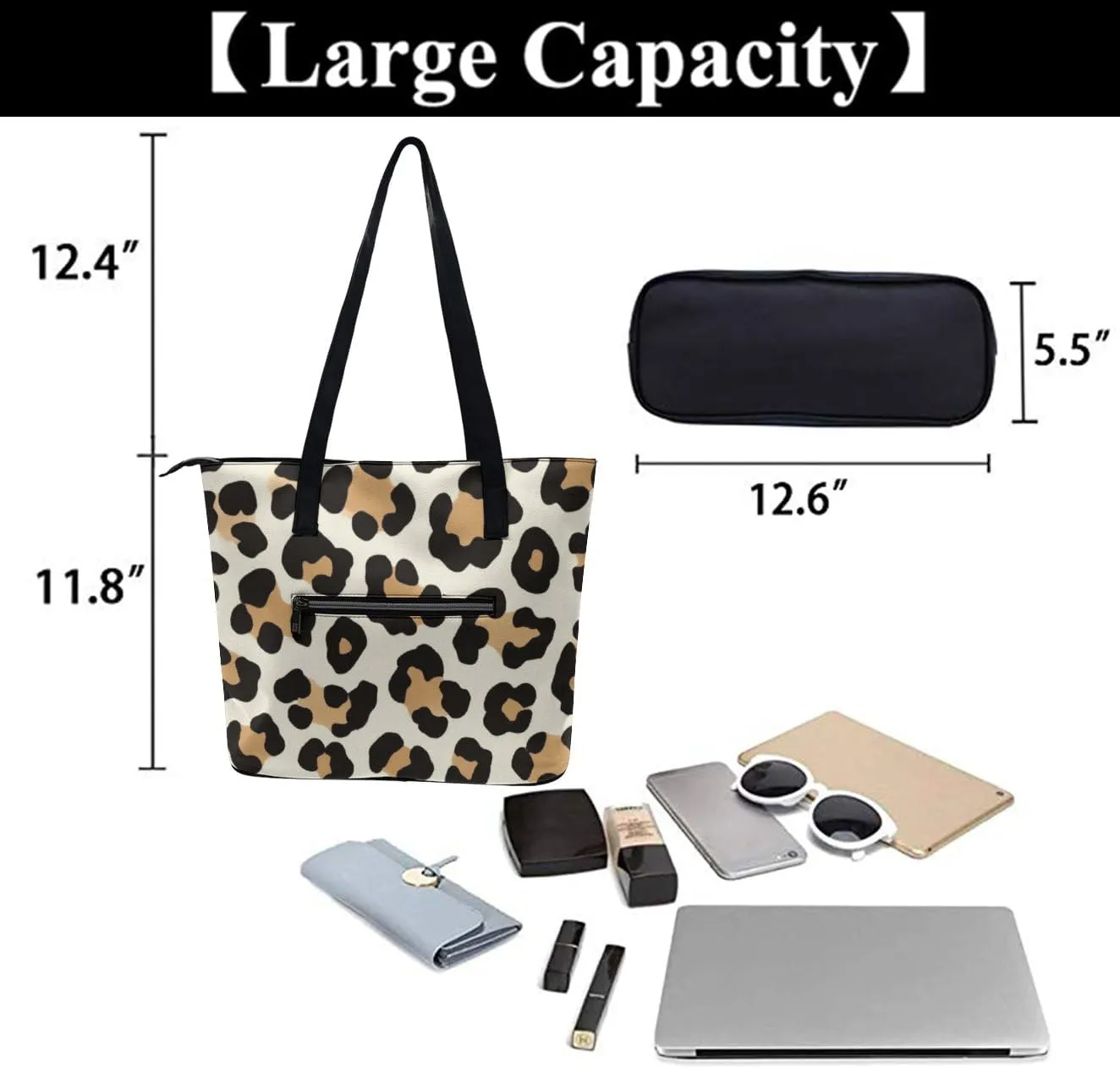 Women's Fashion Tote Bag, Large Capacity Lightweight Handbag, Shopping Bags with Compartment