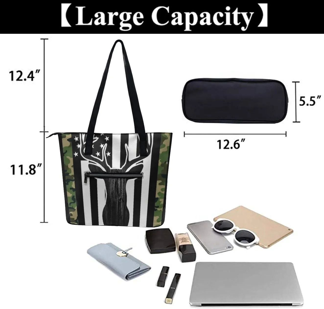 Women's Fashion Tote Bag, Large Capacity Lightweight Handbag, Shopping Bags with Compartment