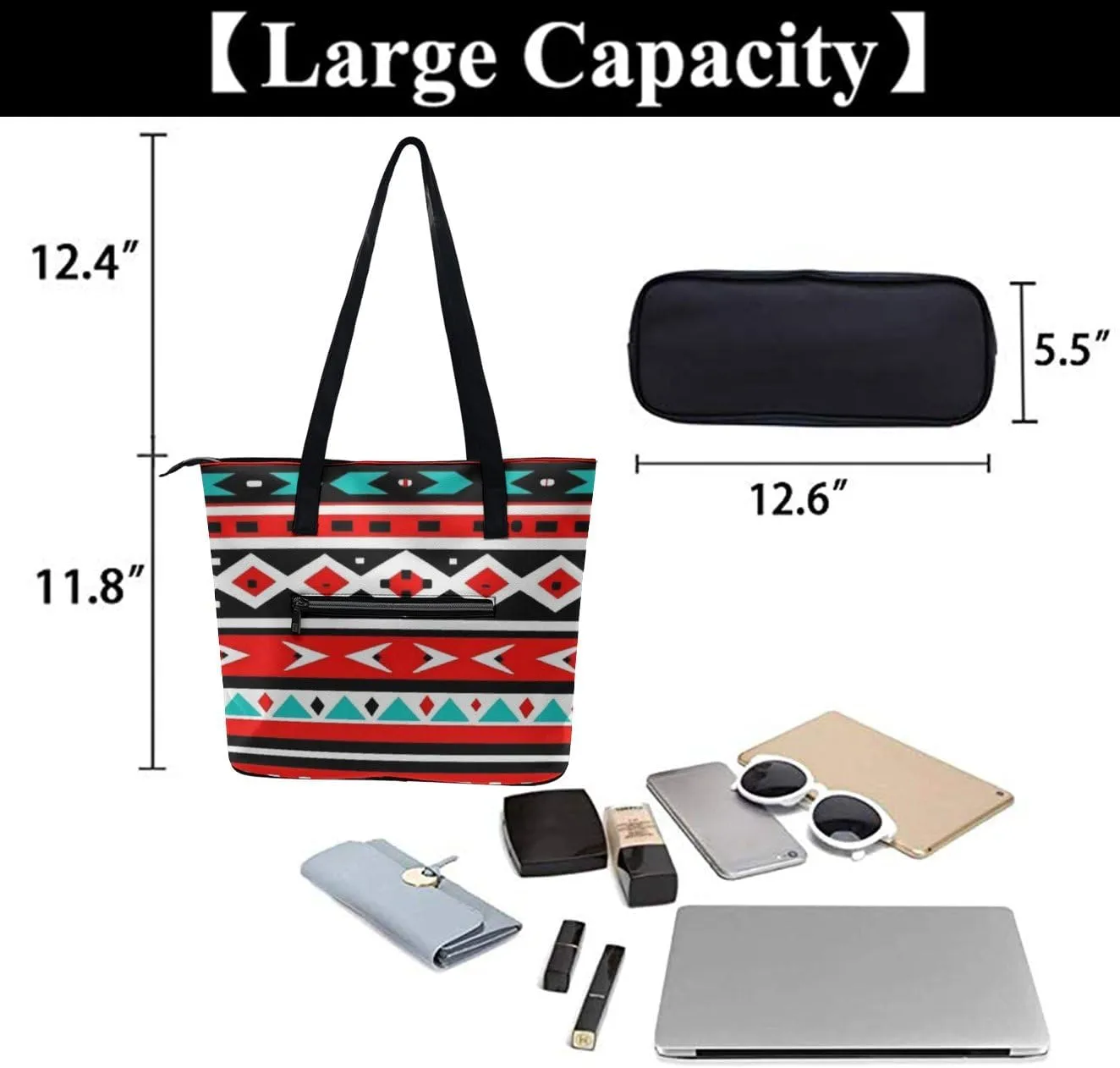 Women's Fashion Tote Bag, Large Capacity Lightweight Handbag, Shopping Bags with Compartment