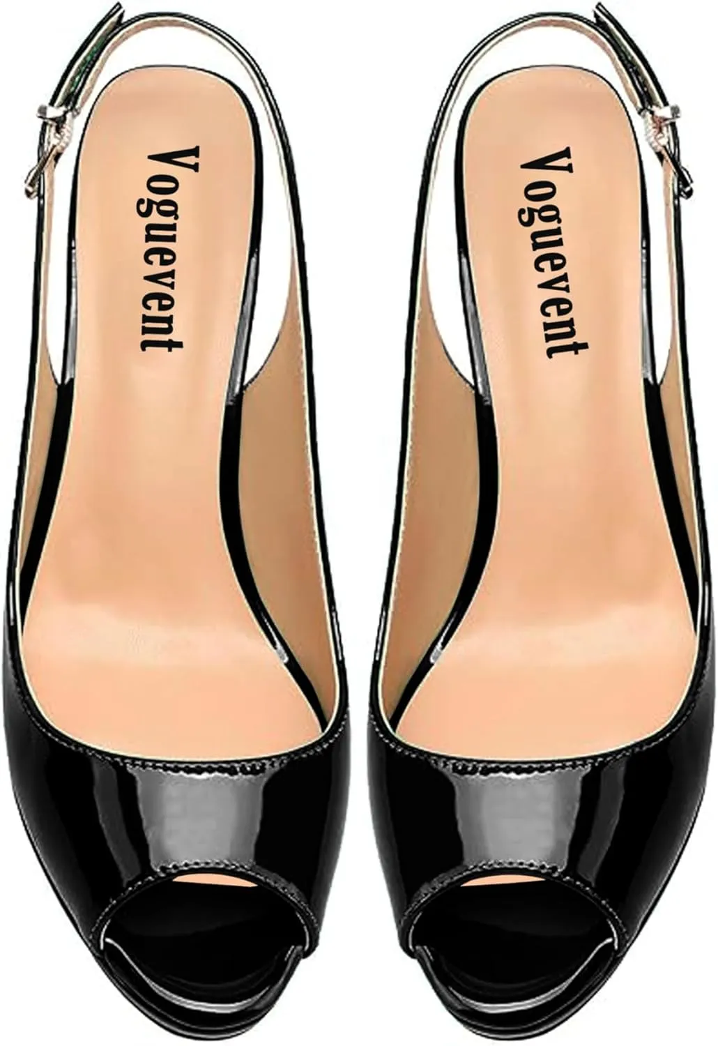 Women's High Heels Platform Peep Toe Pumps Stiletto Heel Slingback Party Dress Office Fashion Shoes Patent Leather Sandal Pumps