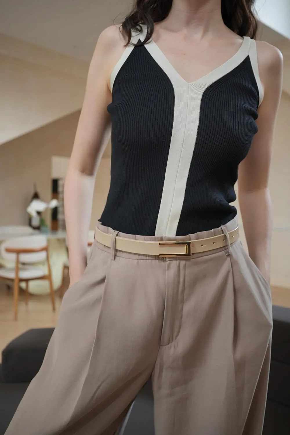 Womens Leather Belt Skinny Waist Belt for Dresses Jeans Pants with Gold Buckle