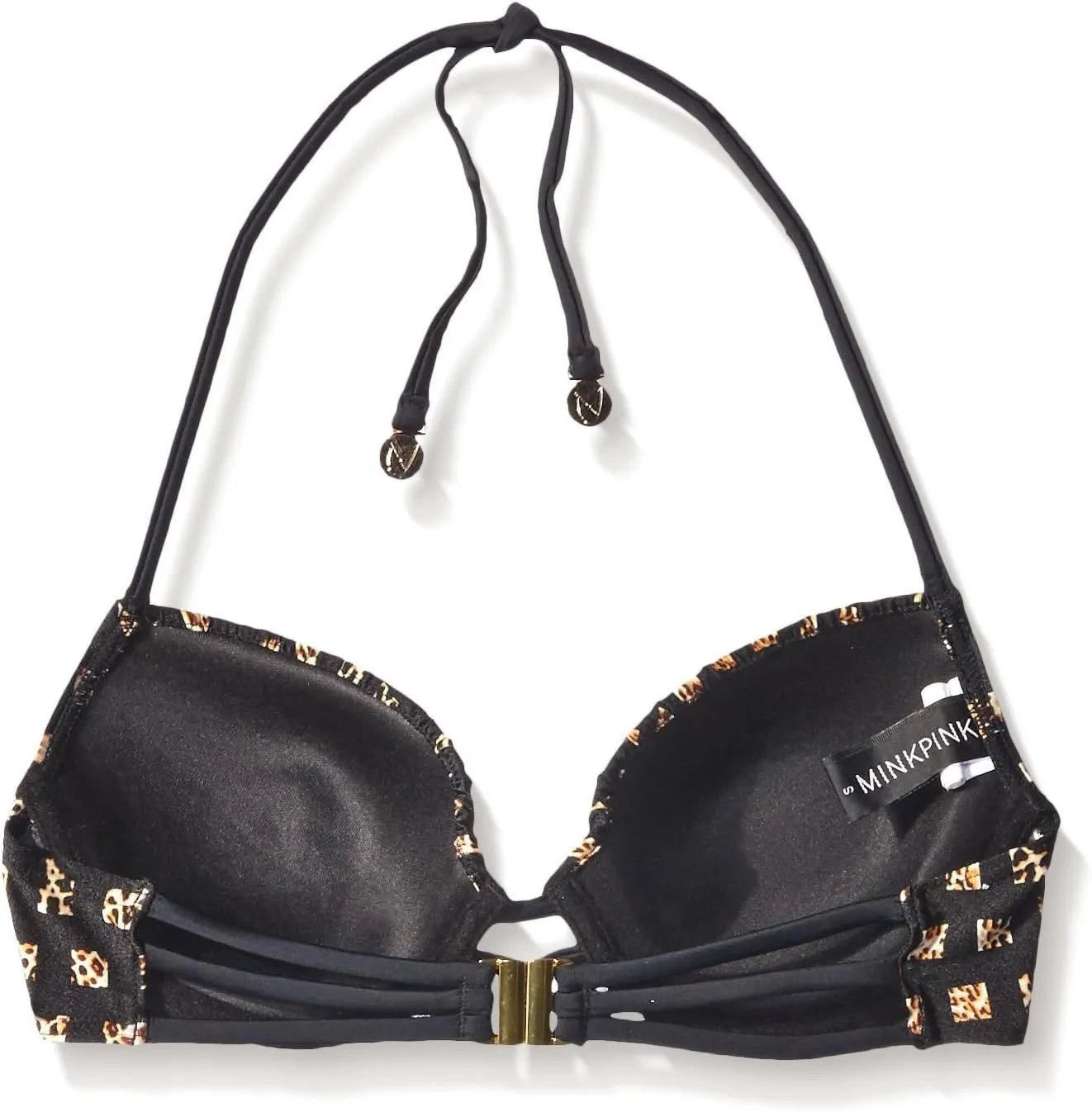 Women's Leopard Grid Cup Bikini Top