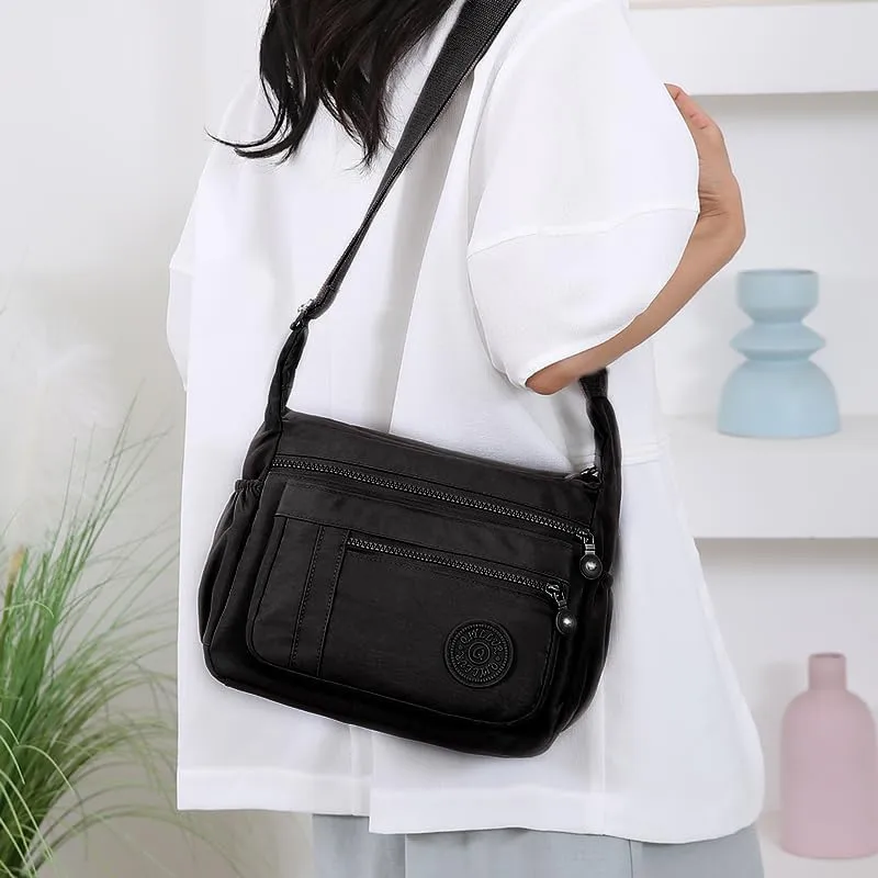 Women's Multi-Pocket Shoulder Bag, Nylon