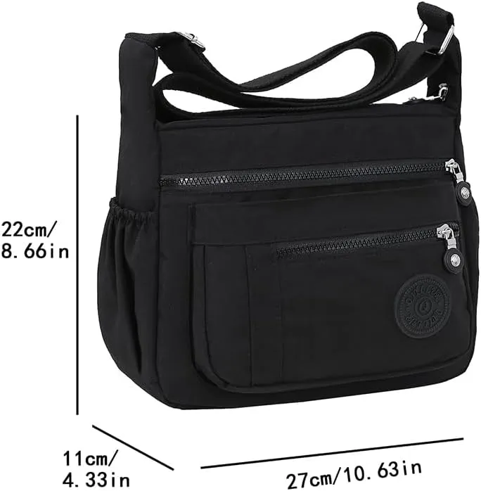 Women's Multi-Pocket Shoulder Bag, Nylon
