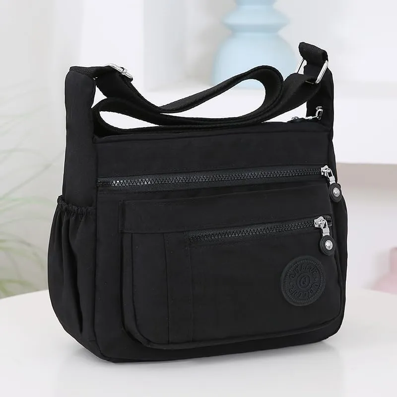 Women's Multi-Pocket Shoulder Bag, Nylon