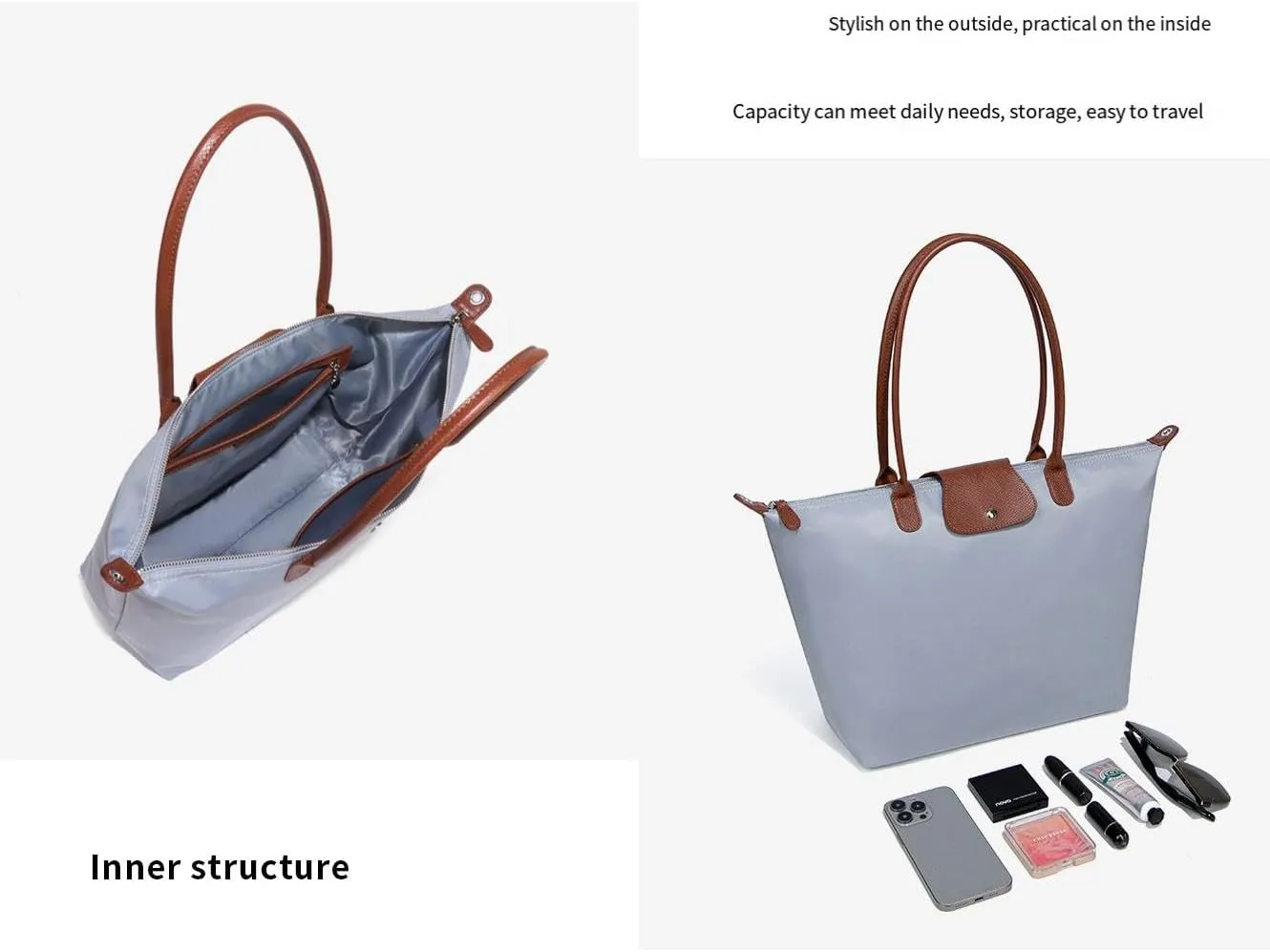 Women's Nylon Handbags Splash-Proof Tote Bags Commuter Shoulder Bag Everything Underarm Bag Purses