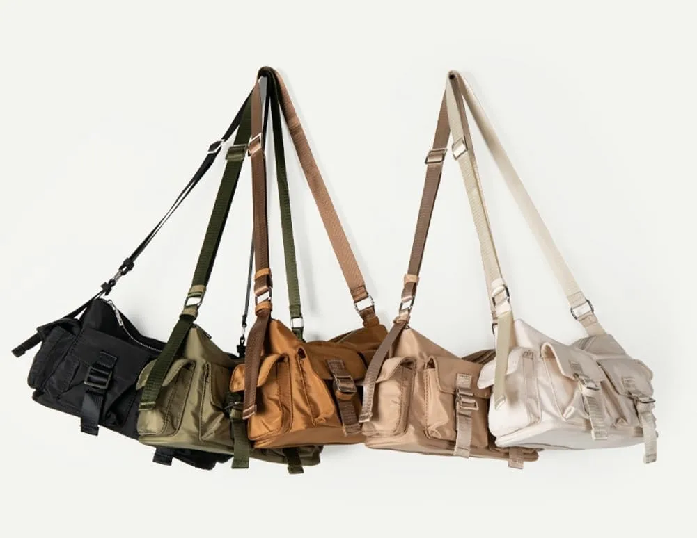 Women's Nylon Shoulder Bag Multi Pockets Totes Large Crossbody Bag Messenger Handbag Y2K Top Handle Purse