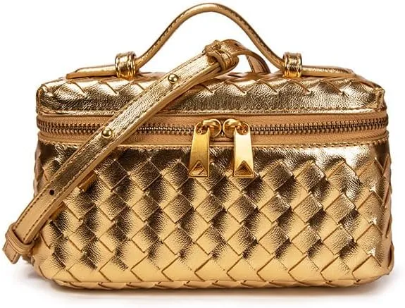 Woven Crossbody Bags for Women Woven Evening Clutch Purses Shoulder Bag PU Leather