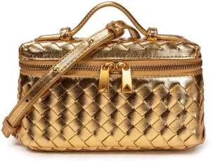 Woven Crossbody Bags for Women Woven Evening Clutch Purses Shoulder Bag PU Leather