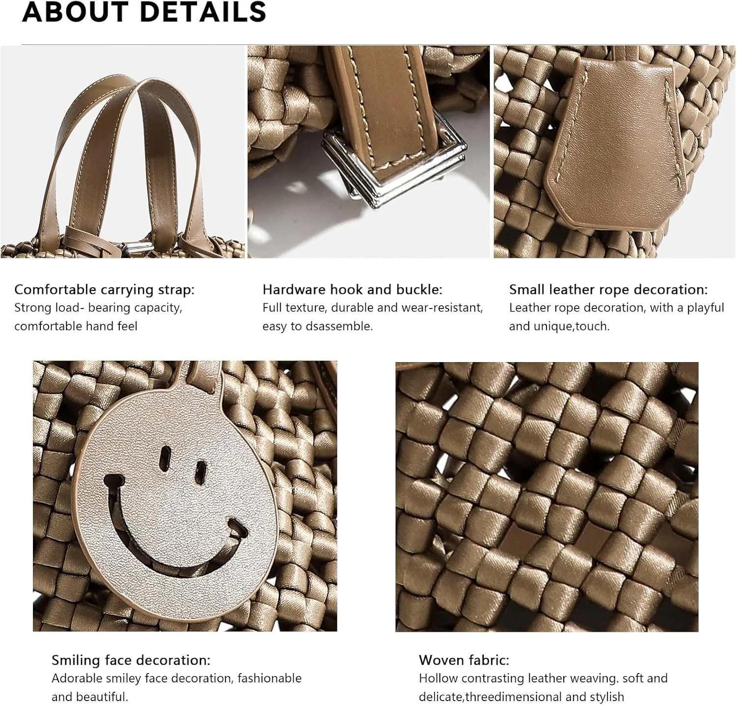 Woven Handbags for Women Top Handle Satchel Handbag Basket Bucket Bag Small Woven Tote Bag Hobo Purses
