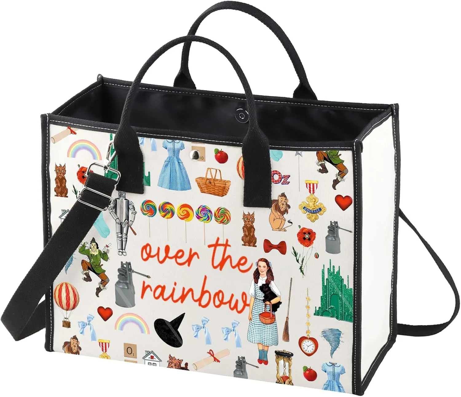 WZMPA Dorothy Gale Tote Bag Scarecrow ＆Tin Man Fans Gift Over The Rainbow Dorothy Shoulder Bag Cowardly Lion Merchandise