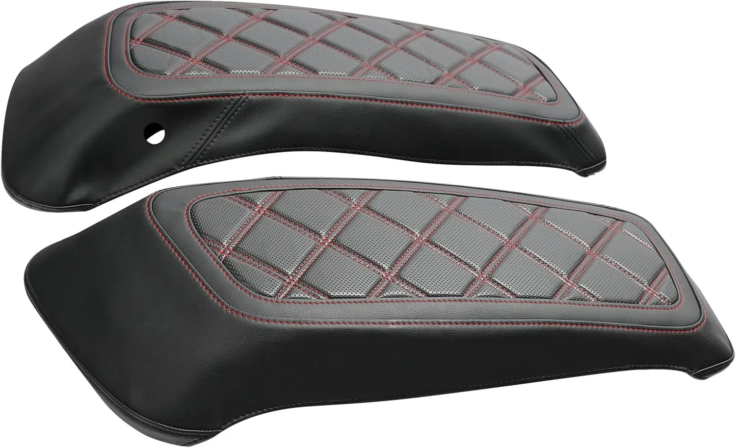 XFMT Motorcycle Saddlebag Lid Covers For Harley Davidson FL Touring '14-'23 Road King Street Glide Road Glide Electra Glide, Black Red
