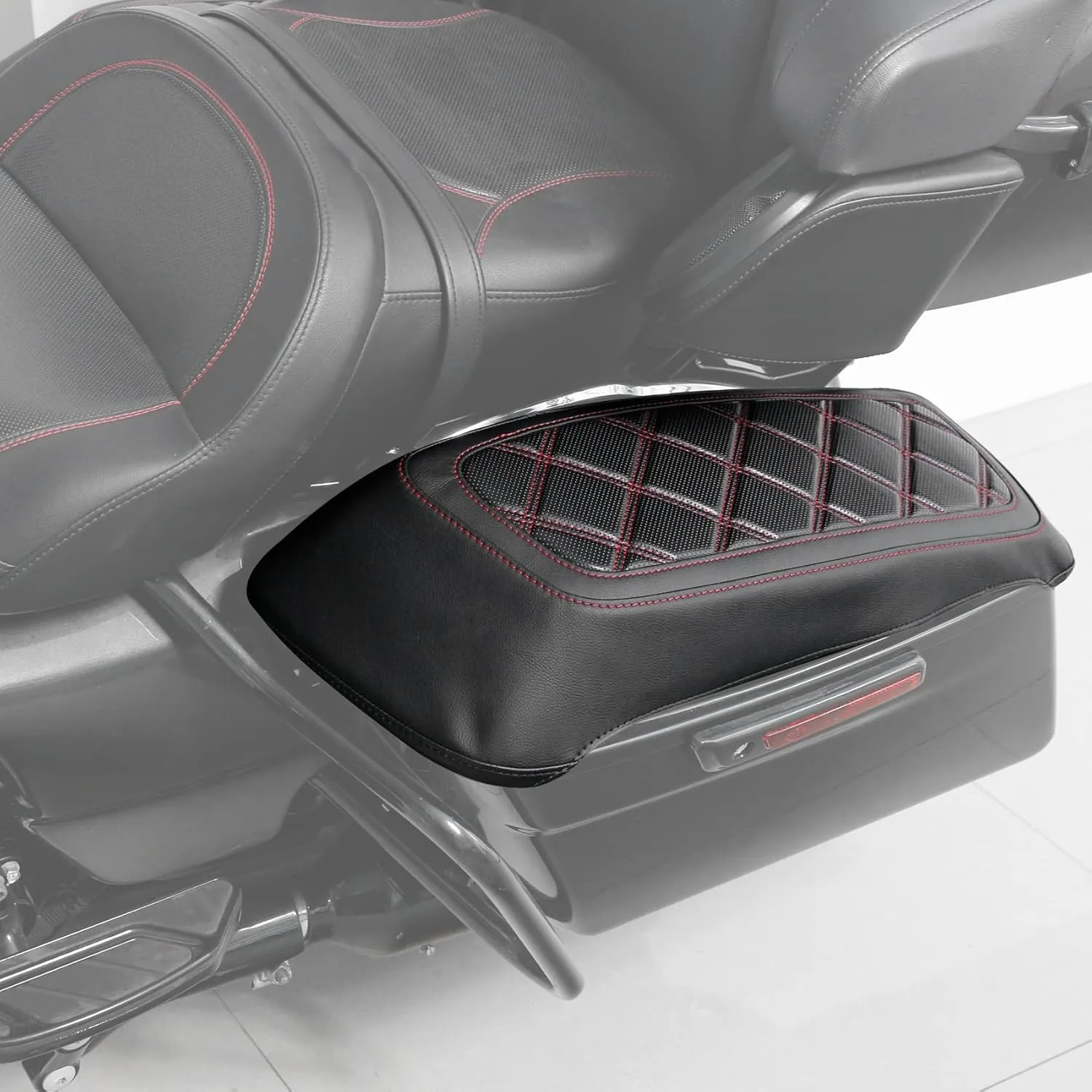 XFMT Motorcycle Saddlebag Lid Covers For Harley Davidson FL Touring '14-'23 Road King Street Glide Road Glide Electra Glide, Black Red