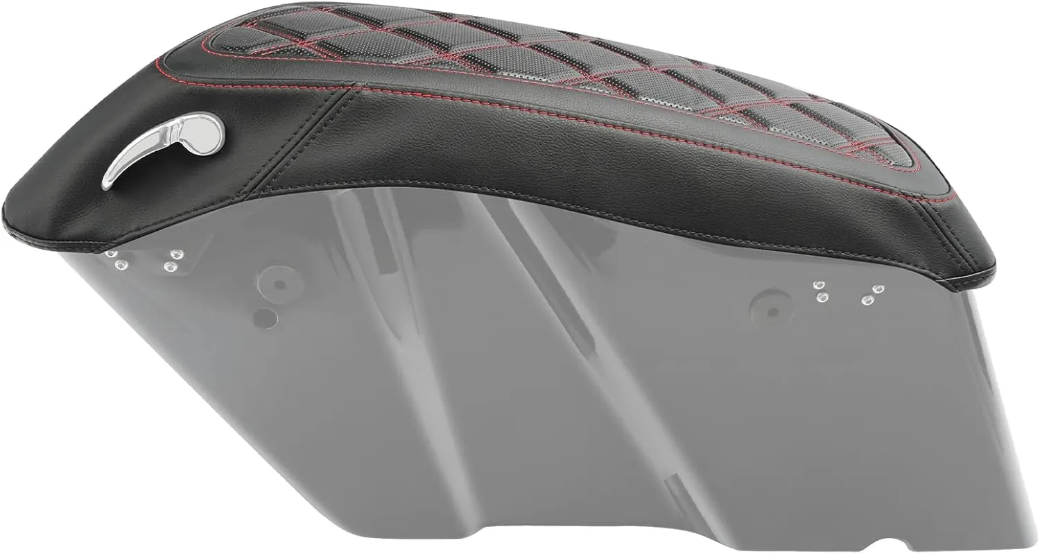 XFMT Motorcycle Saddlebag Lid Covers For Harley Davidson FL Touring '14-'23 Road King Street Glide Road Glide Electra Glide, Black Red