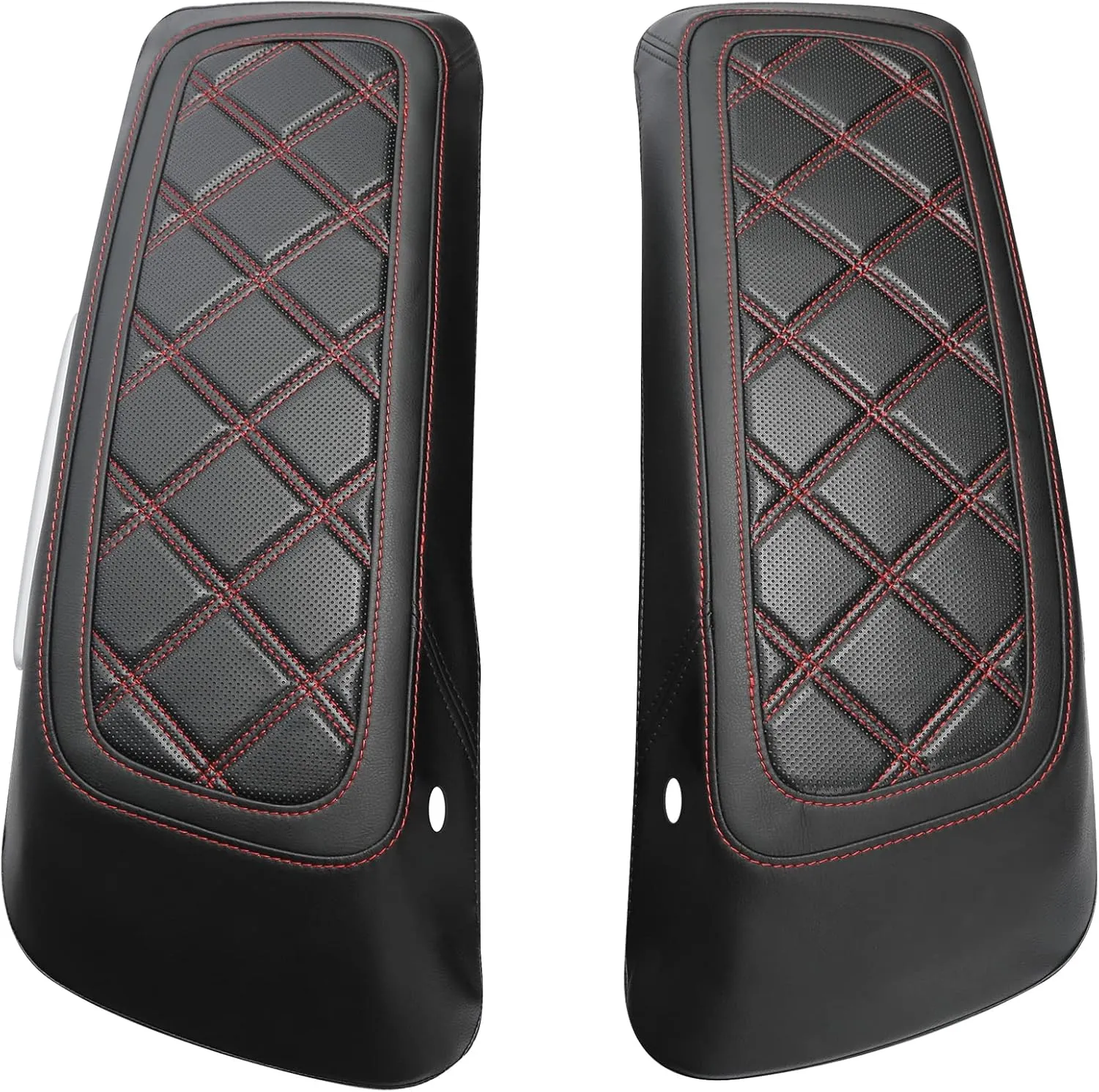 XFMT Motorcycle Saddlebag Lid Covers For Harley Davidson FL Touring '14-'23 Road King Street Glide Road Glide Electra Glide, Black Red