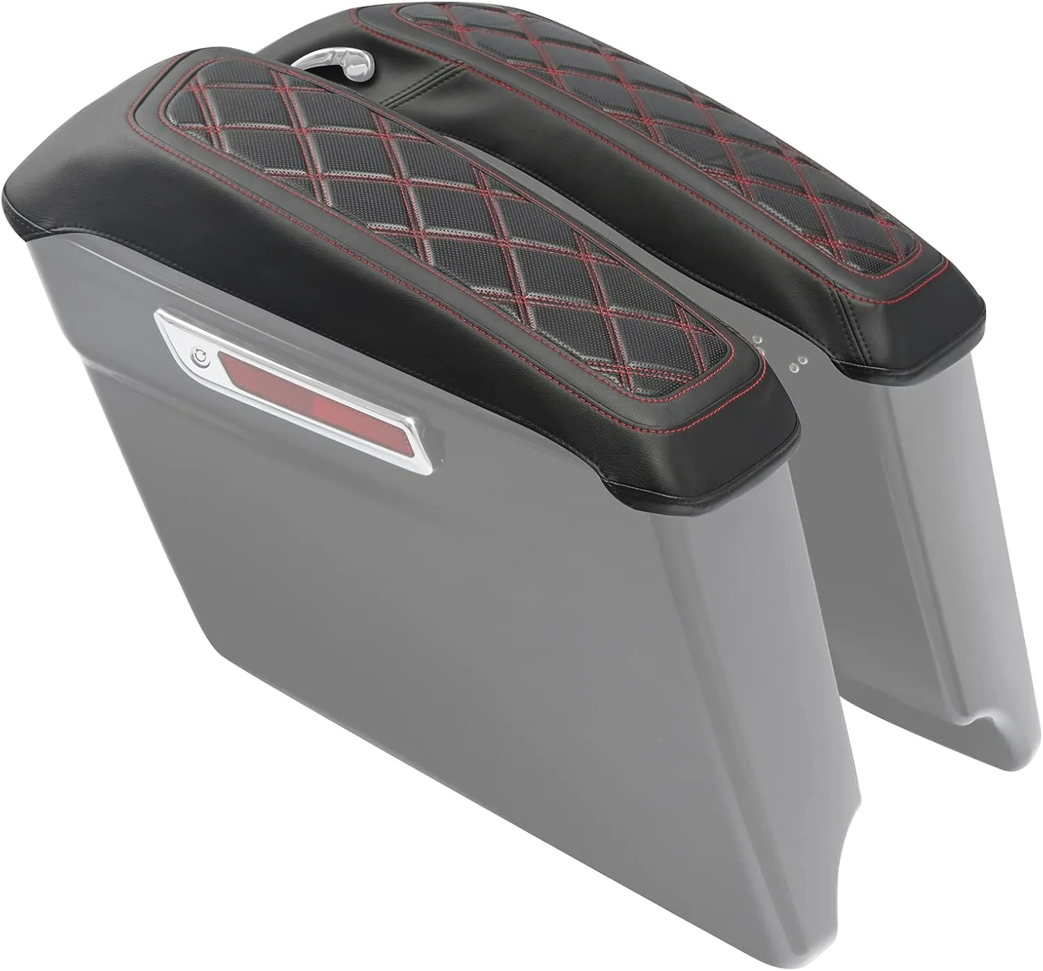 XFMT Motorcycle Saddlebag Lid Covers For Harley Davidson FL Touring '14-'23 Road King Street Glide Road Glide Electra Glide, Black Red