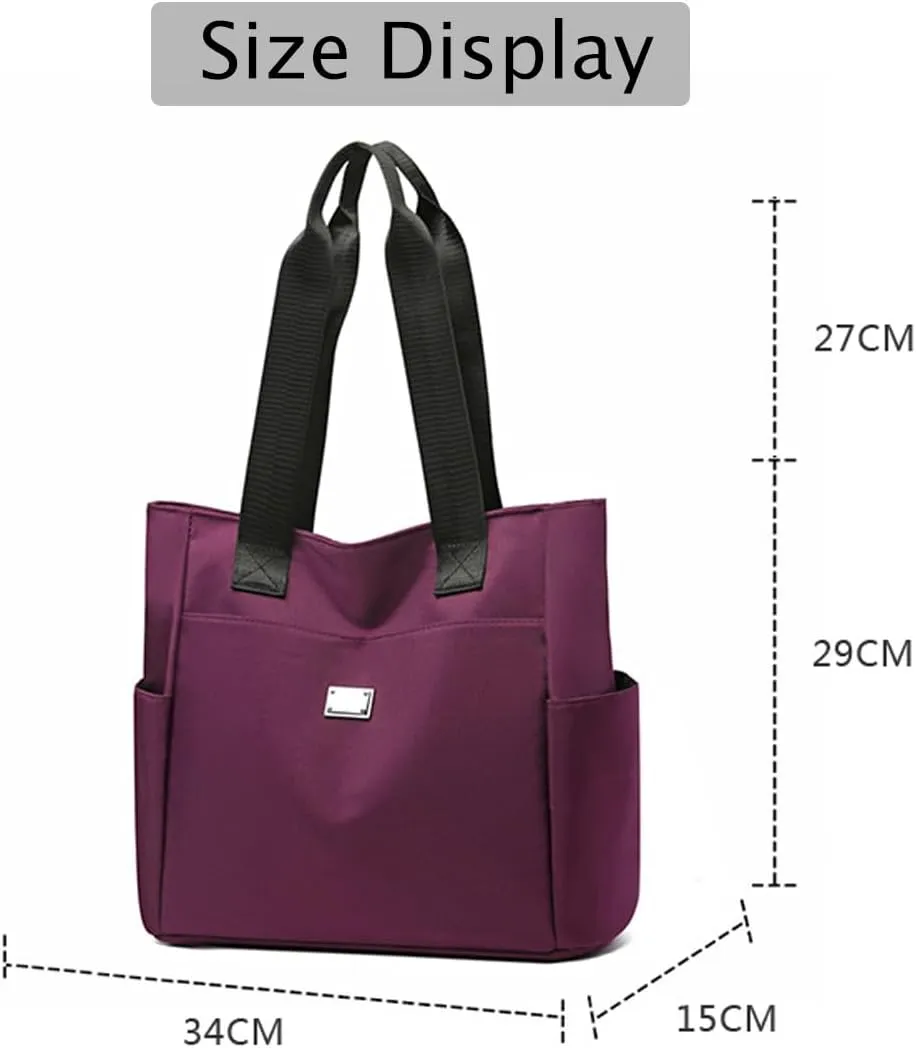 Zcjeaneviln Bag Waterproof, Large Capacity Water Repellent Multi Pocket Nylon Shoulder Bag