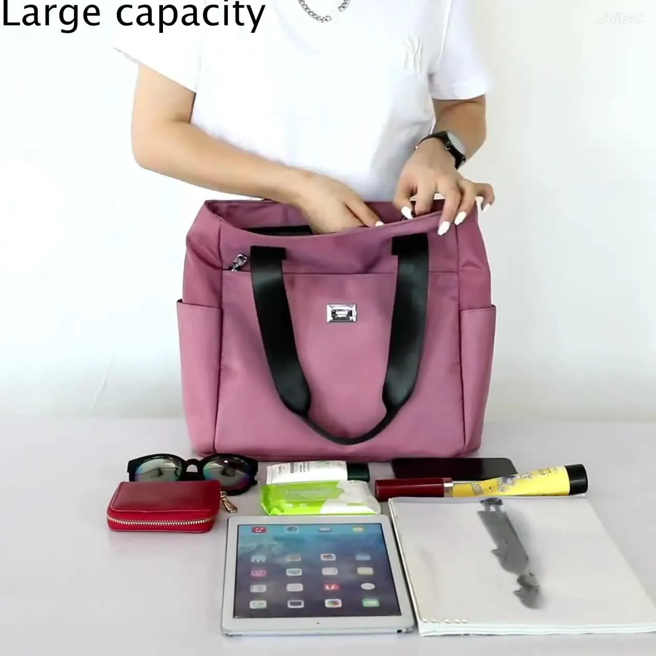 Zcjeaneviln Bag Waterproof, Large Capacity Water Repellent Multi Pocket Nylon Shoulder Bag