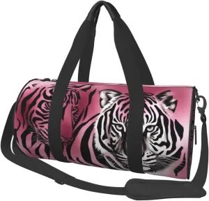 Zebra Tiger Leopard Printed Sports Gym Bag for Men Women Foldable Duffel Bag Carry On Weekender Bag for Travel Sports