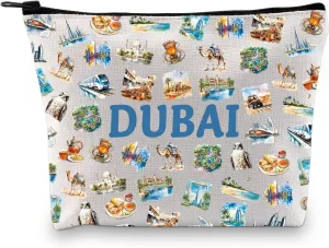 Zuo Bao Dubai Gift Dubai Lovers Gift Dubai Fan Makeup Bag Dubai Tourist Gift Dubai Landmark Dubai Theme Party (DUBAI)