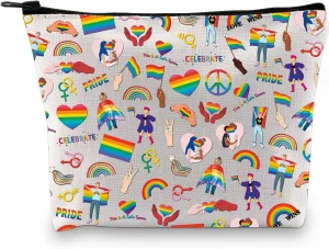 Zuo Bao LGBTQ Pride Makeup Bag Equality Gift Rainbow Pride Gay Gift Support LGBTQ Activist Pride Month Gift (LOVE WINS)